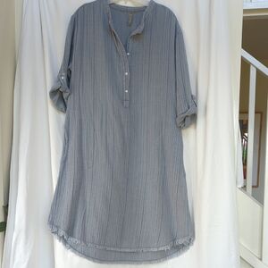 Cute casual XCVI blue striped tunic dress